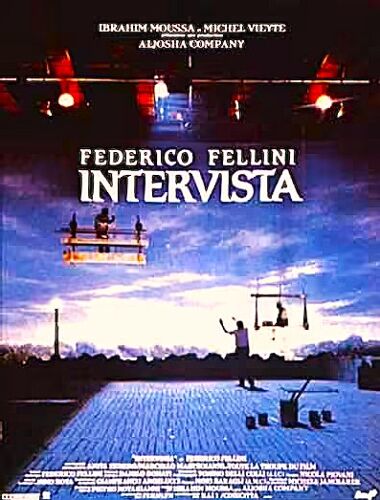 Federico Fellini - Intervista - Affiche De Cinéma - Format 60 X 80 Cm - Roulée Sous Tube - De Federico Fellini - 1987 - Marcello Mastroianni, - Anita Ekberg