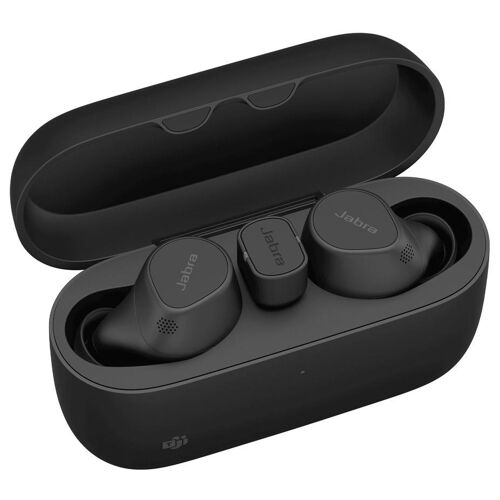 Jabra Evolve2 Buds MS - Écouteurs sans fil avec micro - intra-auriculaire - Bluetooth - Suppresseur de bruit actif - USB-C via un adaptateur Bluetooth - isolation acoustique - noir - Certifié...