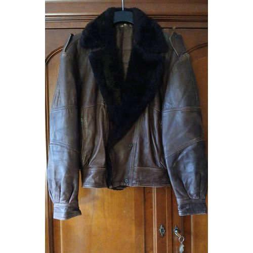 Blouson De Frino  Véritable Beau Cuir Italien Marron. T40-42