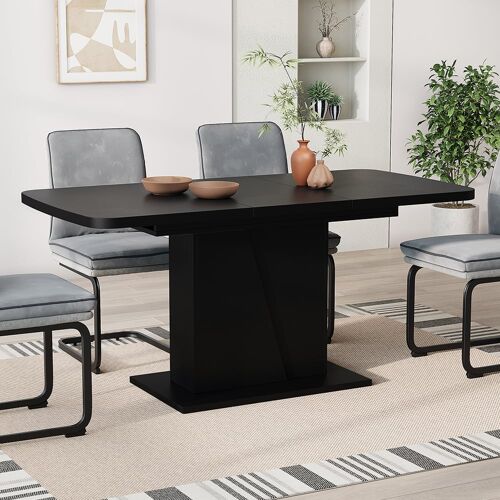 Table de salle à manger extensible Noir 120x77.3cm
