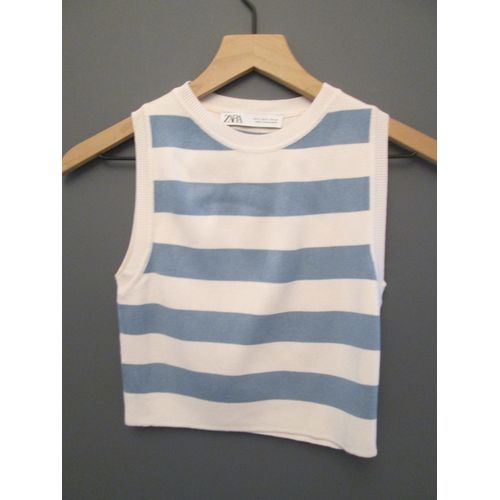 Top Rayé Sans Manches Zara Taille M