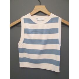 Top Rayé Sans Manches Zara Taille M