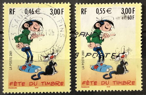 Série Fête Du Timbre 2001 - Gaston Lagaffe 3,00 (N° 3370) + Gaston Lagaffe - 3,00+0,60 (N° 3371) Obl - France Année 2001 - Brn83 - N33863