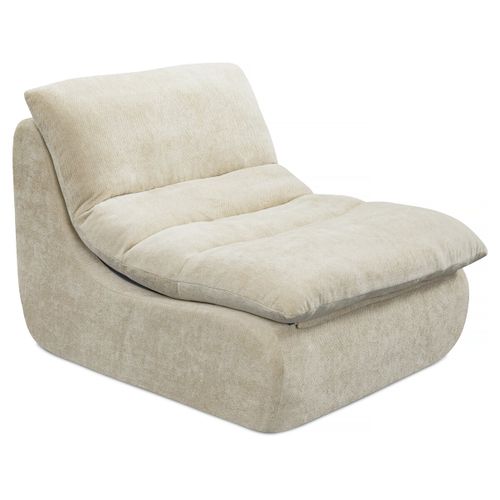 Chauffeuse en tissu texturé "Candela" - 81 x 96 x 75 cm - Beige