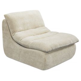 Chauffeuse en tissu texturé "Candela" - 81 x 96 x 75 cm - Beige