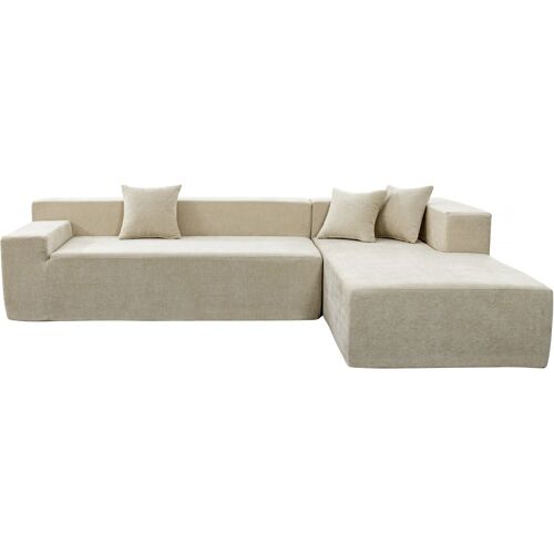 Canapé d'angle en tissu texturé "Tessaro" - 4 places - Beige