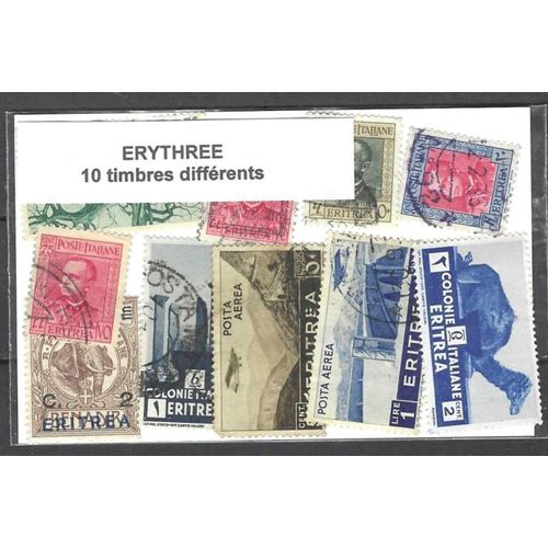 Erythrée 10 Timbres Différents