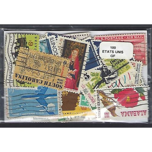 Etats-Unis Commémoratifs Grands Formats 100 Timbres Différents