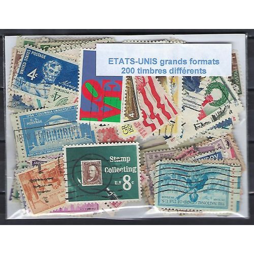 Etats-Unis Commémoratifs Grands Formats 200 Timbres Différents