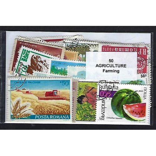 Agriculture 50 Timbres Différents Oblitérés