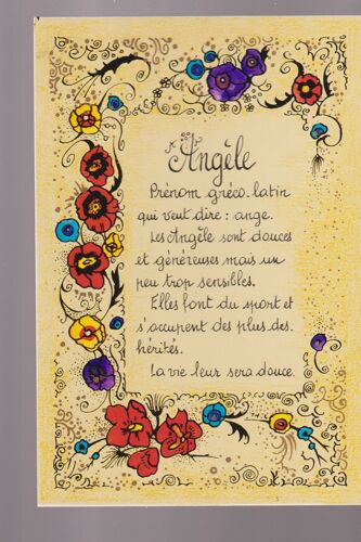 Carte Postale Prénom : Angèle