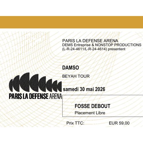 Billet Damso 30 Mai 2026