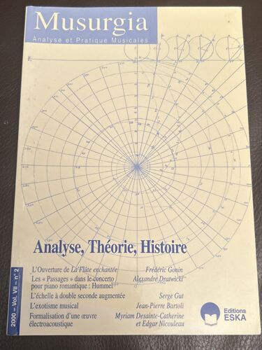 Musurgia ( Analyse, Théorie, Histoire -  Vol Vii - Num 2 - Éditions Eska - 2000