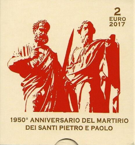 Vatican 2017 Brillant Universel, Coffret 2 Euros Commémoratif, Anniversaire Du Martyre De Saint Pierre Et De Saint Paul