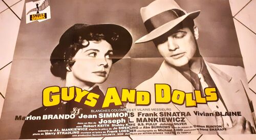 Guys And Dolls (Blanches Colombes Et Vilains Messieurs) De Joseph L.Mankiewicz - 1955 - Marlon Bando - Jean Simmons - Frank Sinatra - Affiche Cinéma Retirage - 60 X 120 Cm