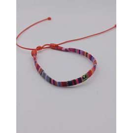 Bracelet Tissé,Fils Multicolores, Lien Rouge