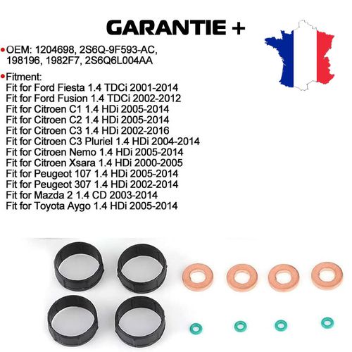 Kit Jeu Joint Injecteur Peugeot 206 307 1007 107 Bipper