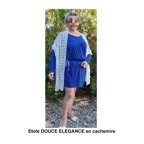 Etole "Douce Elegance" En Cachemire Fait Main Au Crochet