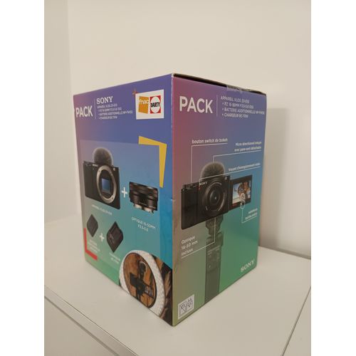 Pack Sony ZV-E10 Vlogging hybride 24.2 mpix + Objectif E PZ 16-50mm f/3,5-5,6 OSS II + 2ème batterie + Chargeur