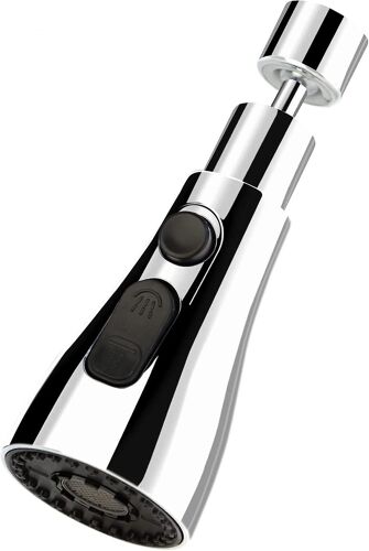 Aérateur de robinet pivotant à 360°, filtre économiseur d'eau 3 modes, M22/M24, argent, 14,6 x 5,3 cm