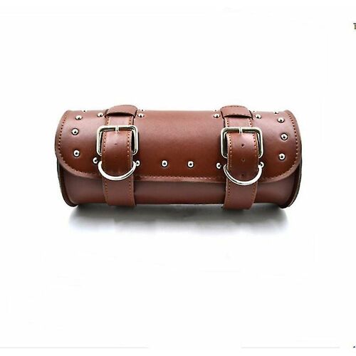 Sac À Outils Moto Sacoche De Selle Moto Pu Cuir Étanche Sac À Outils Rond Sac De Selle Mode Moto Sac De Rangement 3013cm Marron