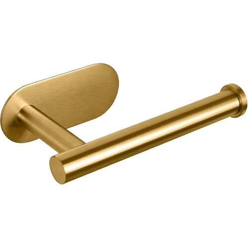 Porte-papier toilette autocollant, acier inoxydable SUS304 épais, antirouille, sans perçage, convient pour salle de bain, cuisine et toilettes (doré)