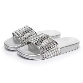 Sandales Plates Pour Femmes, Pour La Plage Et La Piscine, Pantoufles De Bain Et De Douche, Pantoufles D'été Antidérapantes