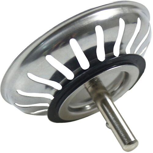 Poubelle d'évier de cuisine - Crépine universelle en acier inoxydable, bouchon de panier escamotable, compatible lave-vaisselle, anti-obstruction et anti-débordement