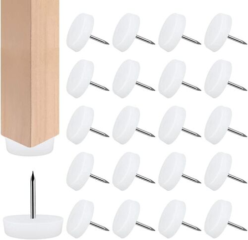 Lot de 100 patins antidérapants en ABS pour chaise, protection des pieds, anti-bruit, à clouer, pour meubles, bureau, salon