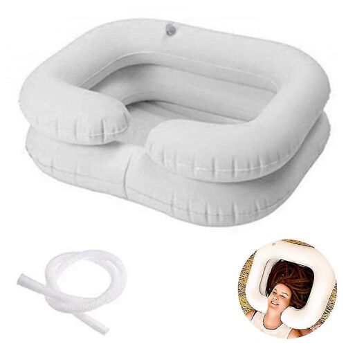 1 Bac À Shampoing Gonflable Pour Chevet (Blanc) 