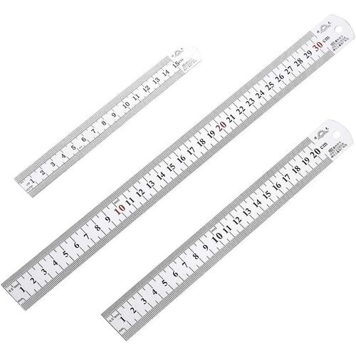 Règle En Acier Inoxydable, Règle Métallique 15 Cm, 20 Cm, 30 Cm, Métrique Et Impériale, Règle Double Face Pour L'école Et Le Bureau
