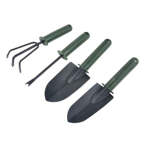 Ensemble de 4 outils de jardinage en acier inoxydable, mini kit de jardinage, outils antirouille pour la plantation en pot de fleurs, ensemble de jardinage en acier inoxydable comprenant un désherbeur et un râteau