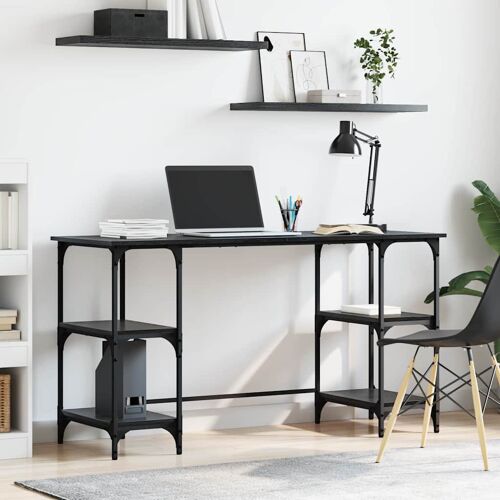 Vidaxl Bureau Chêne Noir 140 X 50 X 75 Cm Bois D'ingénierie