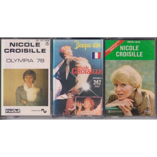 Nicole Croisille Lot De 3 K7 Cassettes Audio Tape