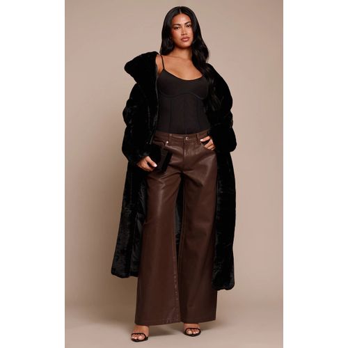 Femme Jean Large Effet Enduit Chocolat | Taille 38