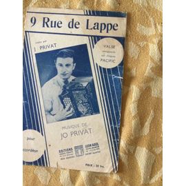 Partition Jo Privat : 9 Rue De Lappe Pour Accordéon 