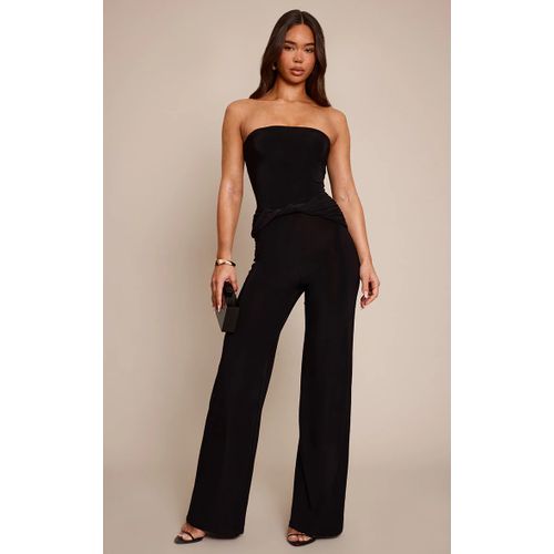 Femme Combinaison Bustier Moulante Noire À Partie Torsadée | Taille 38