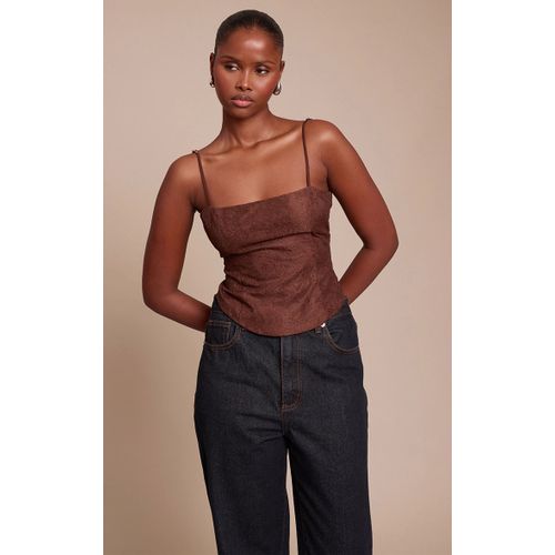 Femme Corset En Dentelle Chocolat À Bretelles Fines | Taille 38