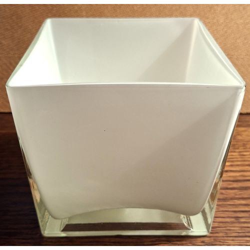 Vase Blanc Carré Florero