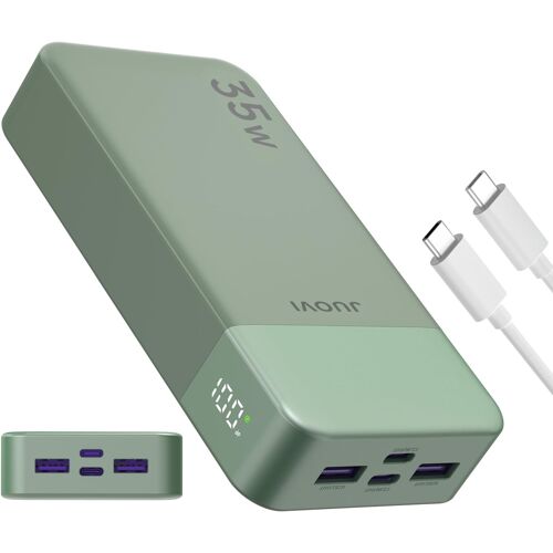 Jgd-J2651 Batteries Externes 35w 20000mah Usb C In & Out Power Bank, Pack De Batterie Avec Qc4.0+Pd3.0 35w Chargement À Haute Vitesse Pour Oreillette Bluetooth, Téléphone Portable, Tablette (Vert)