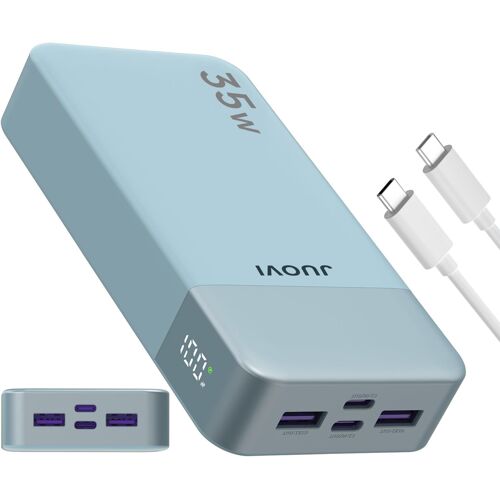 Jgd-J2651 Batteries Externes 35w 20000mah Usb C In & Out Power Bank, Pack De Batterie Avec Qc4.0+Pd3.0 35w Chargement À Haute Vitesse Pour Oreillette Bluetooth, Téléphone Portable, Tablette (Bleu)