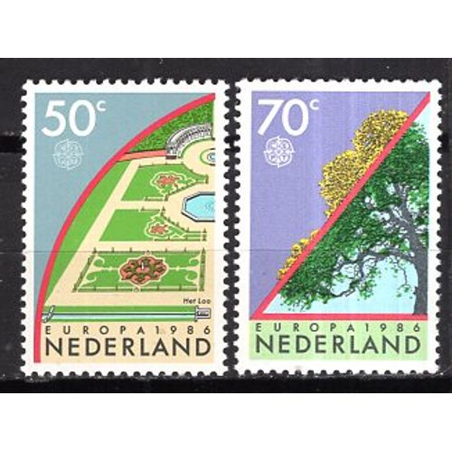 Pays Bas 1986 Paire Europa Protection De La Nature Yvert N° 1262-63neuf**