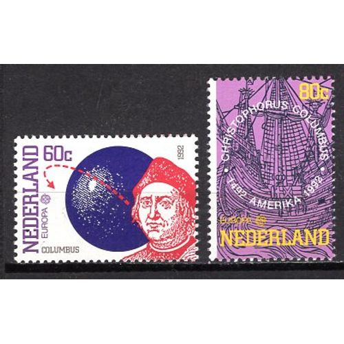 Pays Bas 1992 Paire Europa Decouverte De L' Amerique Yvert N° 1406-07 Neuf**