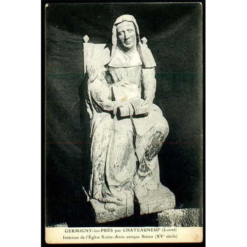 Carte Postale Germigny-Les-Prés Par Chateauneuf , Loiret , Intérieur De L'Église Sainte-Anne Antique Statue Xve Siècle