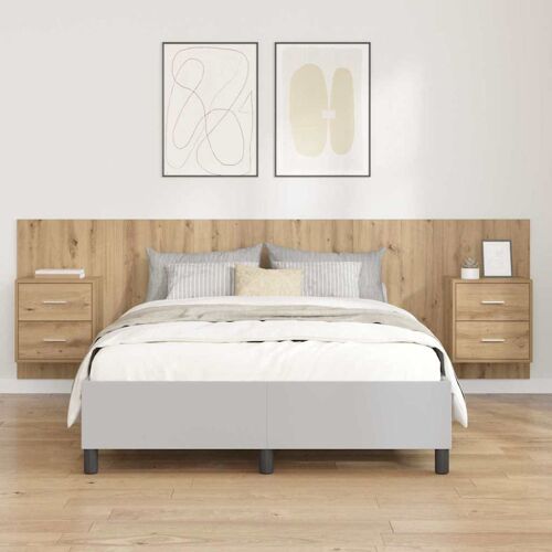 vidaXL Tête de lit avec armoire avec tiroir 3 pcs Chêne artisanal