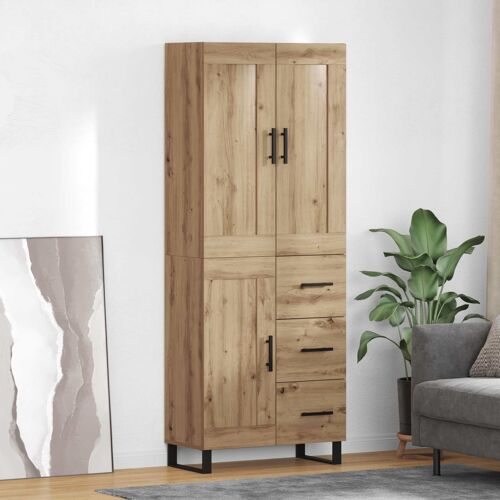 vidaXL Haut Armoire 2 pcs Chêne artisanal Bois Aggloméré et Verre