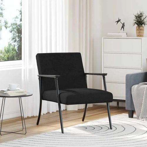 vidaXL fauteuil Noir 59 x 75 x 78 cm tissu