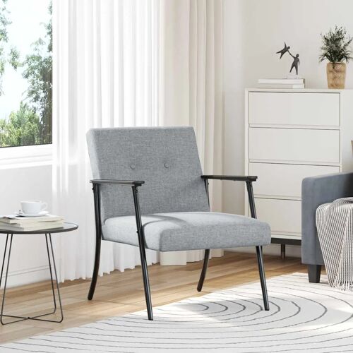 vidaXL fauteuil Gris clair 59 x 75 x 78 cm tissu