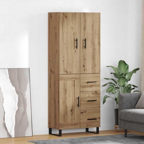 vidaXL Haut Armoire 2 pcs Chêne artisanal Bois Aggloméré et Verre