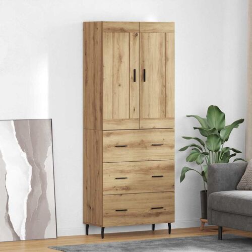 vidaXL Haut Armoire 2 pcs Chêne artisanal Bois Aggloméré et Verre